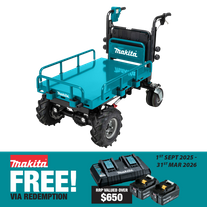 Makita Brushless Wheelbarrow Hydraulic Flat Bed 36V (2X18V) - Bare Tool
