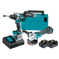 Makita LXT Cordless Hammer Drill & Angle Grinder Brushless 18v 5Ah