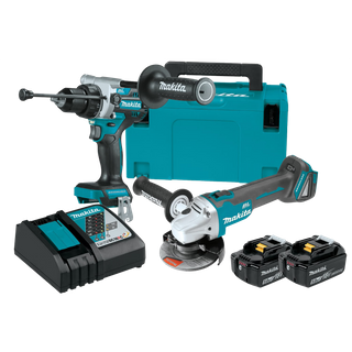 Makita LXT Cordless Hammer Drill & Angle Grinder Brushless 18v 5Ah