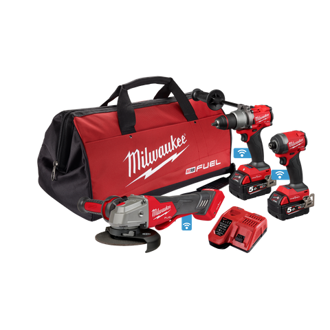 Milwaukee M18 FUEL ONE-KEY Cordless Brushless 3pc Kit 3A3 18v 5Ah