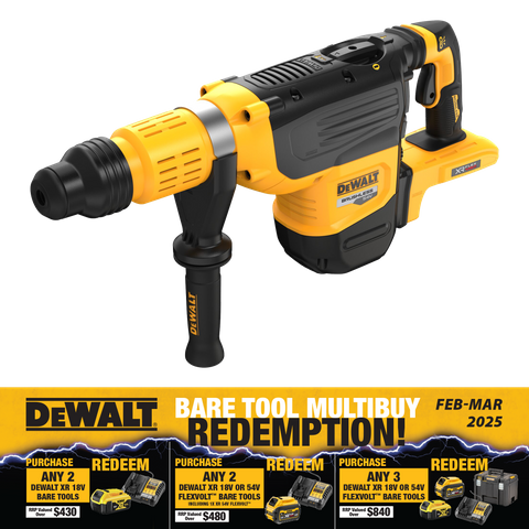 DeWalt Flexvolt Rotary Hammer Drill SDS Max 52mm 54v - Bare Tool