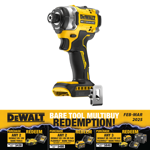 DeWalt Cordless Impact Driver Premium Brushless 3 Speed 18V - Bare Tool