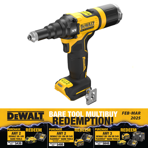 DeWalt Cordless Rivet Gun Brushless 4.8mm 18V - Bare Tool