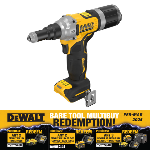 DeWalt Cordless Rivet Gun Brushless 6.4mm 18V - Bare Tool