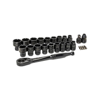 Crescent Pass-Thru Spline Drive Socket Set Metric/SAE 3/8in Dr 25pc