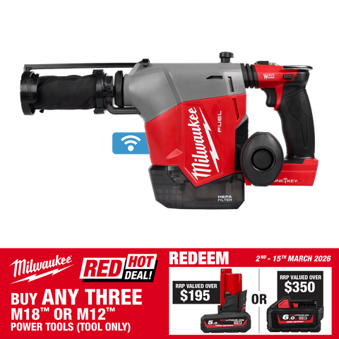 Milwaukee M18 FUEL Rotary Hammer Drill Overhead with Extractor 18V - Bare Tool