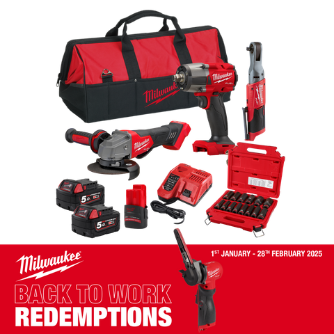 Milwaukee M18 FUEL Cordless Power Pack Brushless 3pc Kit 3AG 18V/12V 5Ah/2.5Ah