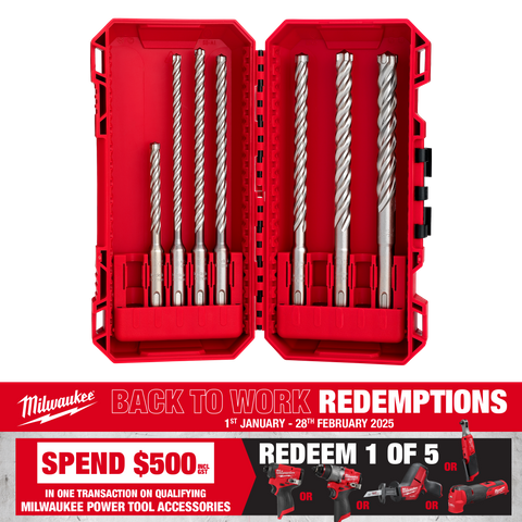 Milwaukee Drill Bit SDS Plus Set MX4 4-Cut 7pce