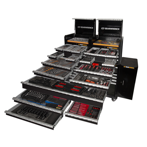 GEARWRENCH Combination Toolkit+28in Tool Chest+58in Trolley+2 Side Cabinets