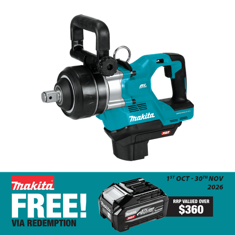 Makita XGT Cordless Impact Wrench 1in D-Handle 3150Nm 40V - Bare Tool