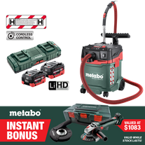 Metabo Cordless Vacuum Cleaner H Class 36V (2x 18V) 10Ah