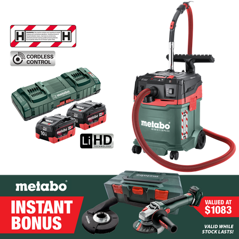 Metabo Cordless Vacuum Cleaner H Class 36V (2x 18V) 10Ah