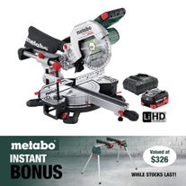 Metabo Cordless Mitre Saw 216mm with Stand 18v 5.5Ah