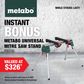 Metabo Cordless Mitre Saw 216mm with Stand 18v 5.5Ah