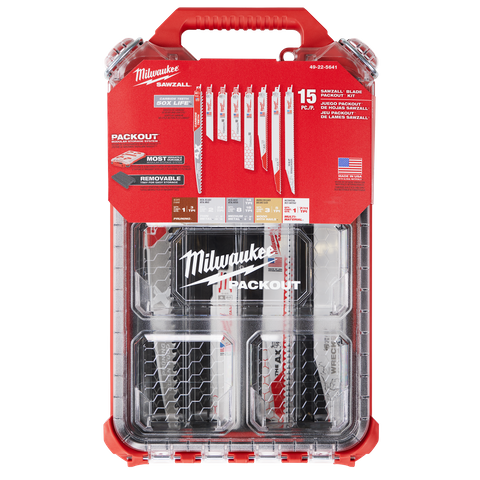 Milwaukee SAWZALL Recip Blade PACKOUT Set 15pc