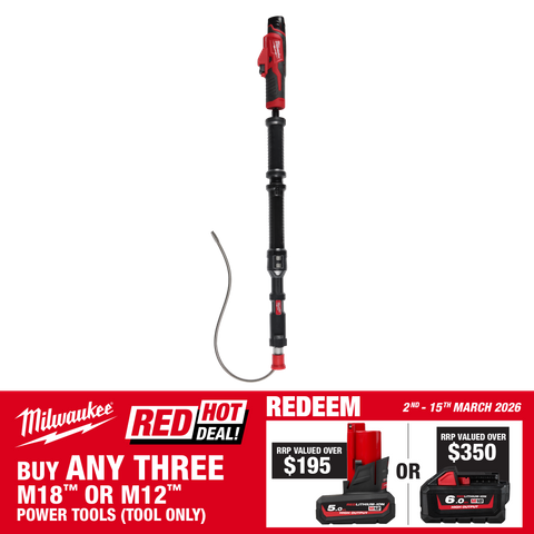 Milwaukee M12 Cordless Trapsnake Urinal Auger 1.2M 12V - Bare Tool