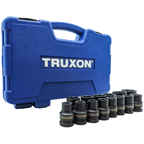 TRUXON 1/2in Dr Metric Impact Socket Set 14pc