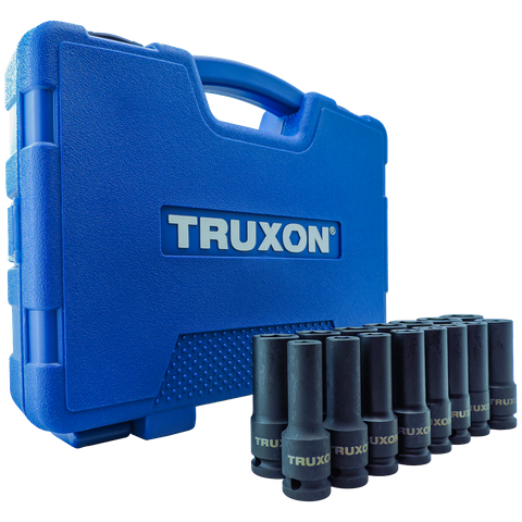 TRUXON 1/2in Dr Metric Deep Impact Socket Set 15pc