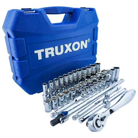 TRUXON 1/2in Dr Metric Socket Set 37pc