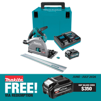 Makita XGT Cordless Plunge Saw 165mm 40v 4Ah with 3m Rail