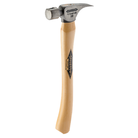 Stiletto Titanium 10oz Finish Hammer with Curved Hickory Handle