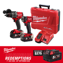 Milwaukee M18 FUEL Cordless Hammer Drill & Impact Wrench 2AB3 18V 5Ah