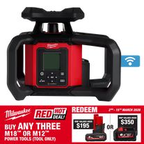 Milwaukee M18 Dual Grade Rotary Laser 1220m Red 18V - Bare Tool