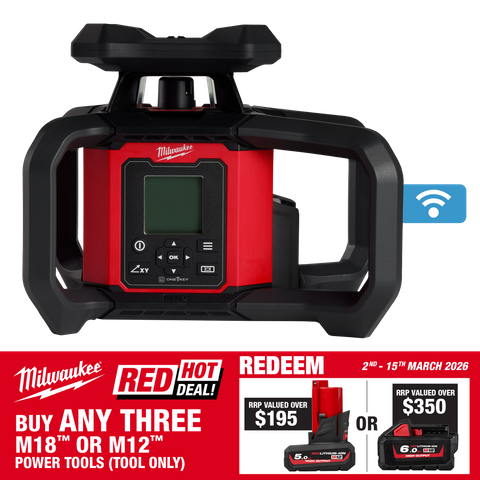 Milwaukee M18 Dual Grade Rotary Laser 1220m Red 18V - Bare Tool