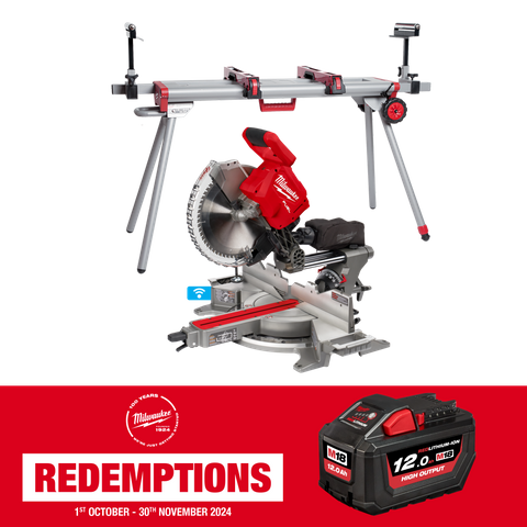 Milwaukee M18 FUEL Compound Sliding Mitre Saw 305mm 18V - Bare Tool with Stand