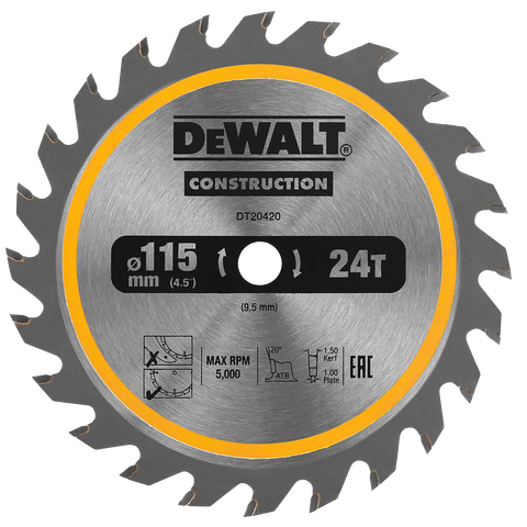 DeWalt Circular Saw Blade 115mm 24tpi