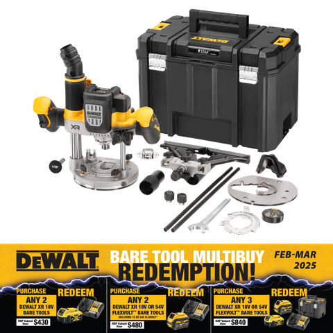 DeWalt Cordless Router Brushless 1/2in 18V - Bare Tool