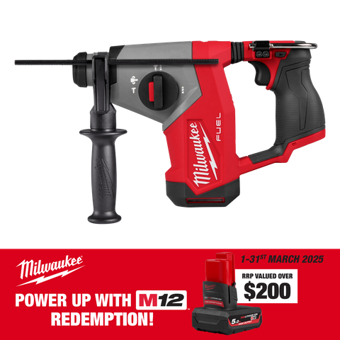 Milwaukee M12 FUEL Cordless Rotary Hammer Drill SDS Plus 16mm 12V - Bare Tool