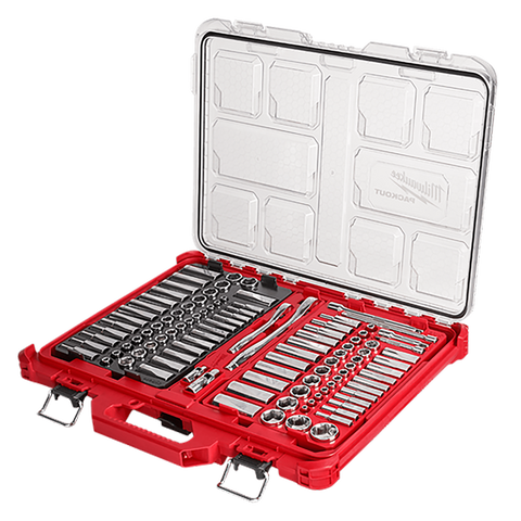 Milwaukee Socket Sets Metric/SAE 1/4in & 3/8in Dr 106pc