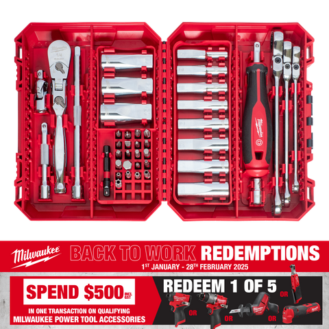 Milwaukee Tool Set 1/4in Dr 42pc