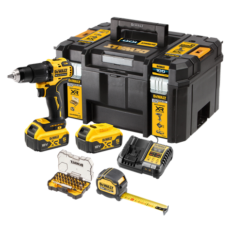 DeWalt Cordless Hammer Drill 100yr Kit 18v 5Ah