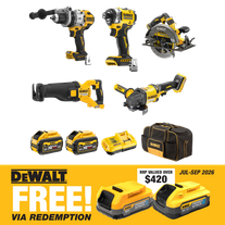 DEWALT FLEXVOLT Cordless Combo Kit 5pc 18V/54V 6Ah