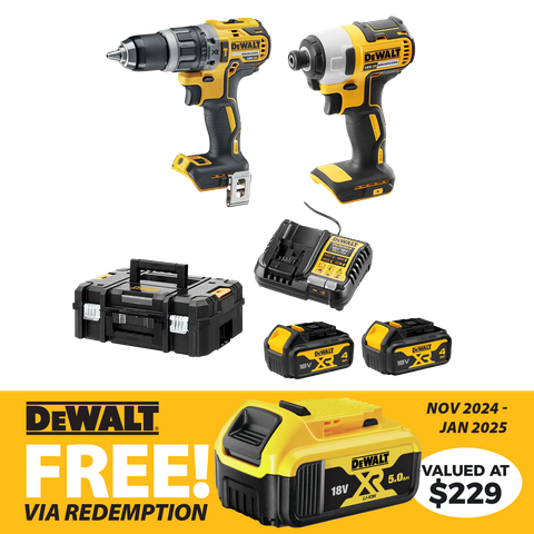 DEWALT Cordless Hammer Drill & Impact Driver Brushless18V 4Ah