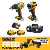 DeWalt Cordless Hammer Drill & Impact Driver Compact 18V 5Ah