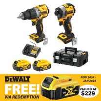 DeWalt Cordless Hammer Drill & Impact Driver Compact 18V 5Ah