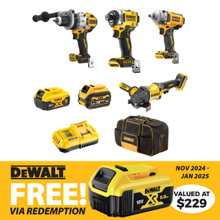 Buy DeWalt Cordless Combo Kit Brushless 4pc 18V 54V 5Ah 6Ah online in New Zealand The ToolShed