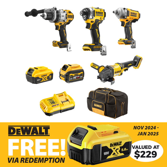 Buy DeWalt Cordless Combo Kit Brushless 4pc 18V 54V 5Ah 6Ah online in New Zealand The ToolShed