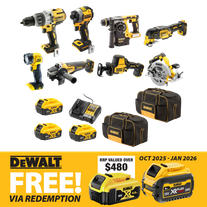 DeWalt Cordless Combo Kit Brushless 8pc 18V 5Ah