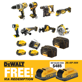 DEWALT Cordless Combo Kit Brushless 8pc 18V 5Ah