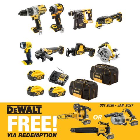 DEWALT Cordless Combo Kit Brushless 8pc 18V 5Ah