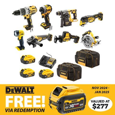 DeWalt Cordless Combo Kit Brushless 8pc 18V 5Ah