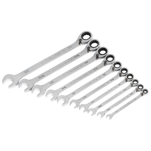 GEARWRENCH Reversible Ratcheting Spanner SAE 10pc Set