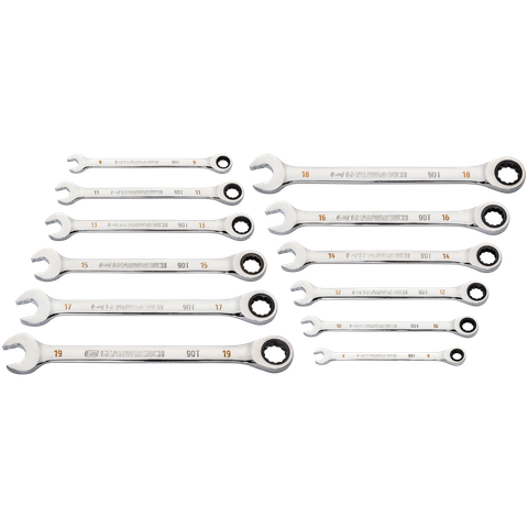 GEARWRENCH Reversible Ratcheting Combination Spanner Metric 12pc Set