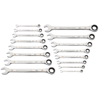 GEARWRENCH Reversible Ratcheting Combination Spanner Metric 16pc Set
