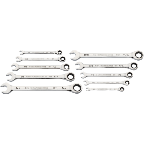 GEARWRENCH Reversible Ratcheting Spanner SAE 10pc Set