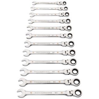 GEARWRENCH Combination Ratcheting Spanner Flex Head Metric 12pc Set